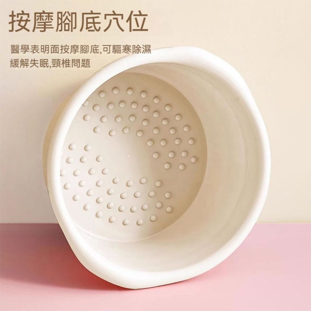 茉家 仿木紋PP材質足浴SPA暖冬泡腳桶-3入