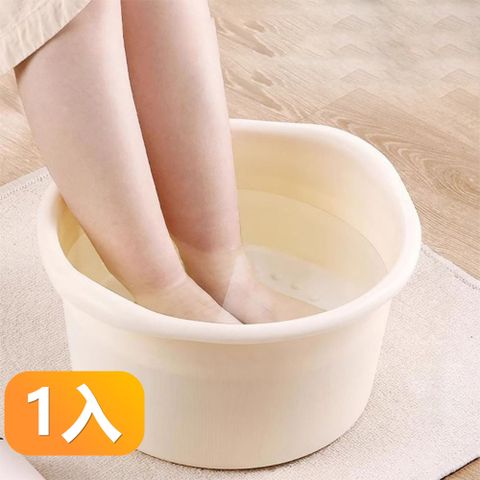 【晴安居】加厚加高成人過小腿足浴盆 耐熱塑膠解壓按摩泡腳桶-1入組