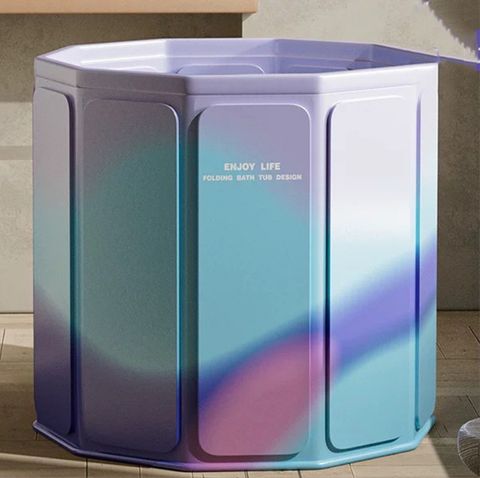 【伊達】免安裝折疊泡澡桶 家用洗澡桶 成人全身沐浴缸浴盆浴桶 加大直徑80cm