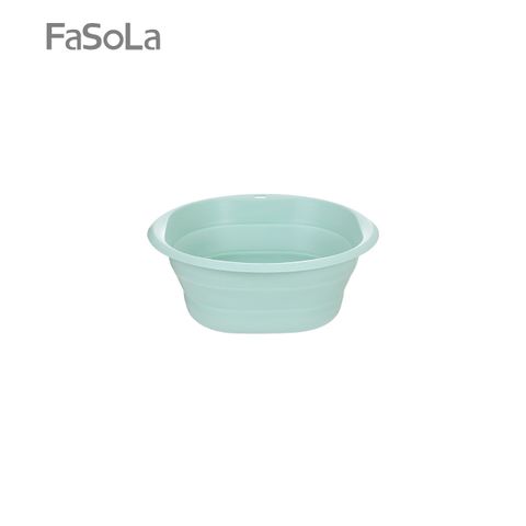 【FaSoLa】環保PP摺疊臉盆(方形款)-中 26cm 橄欖綠伸縮自如好收納，攜帶超方便 一物多用，可用來收納生活雜物 掛孔設計，吊掛晾乾收納，超便利
