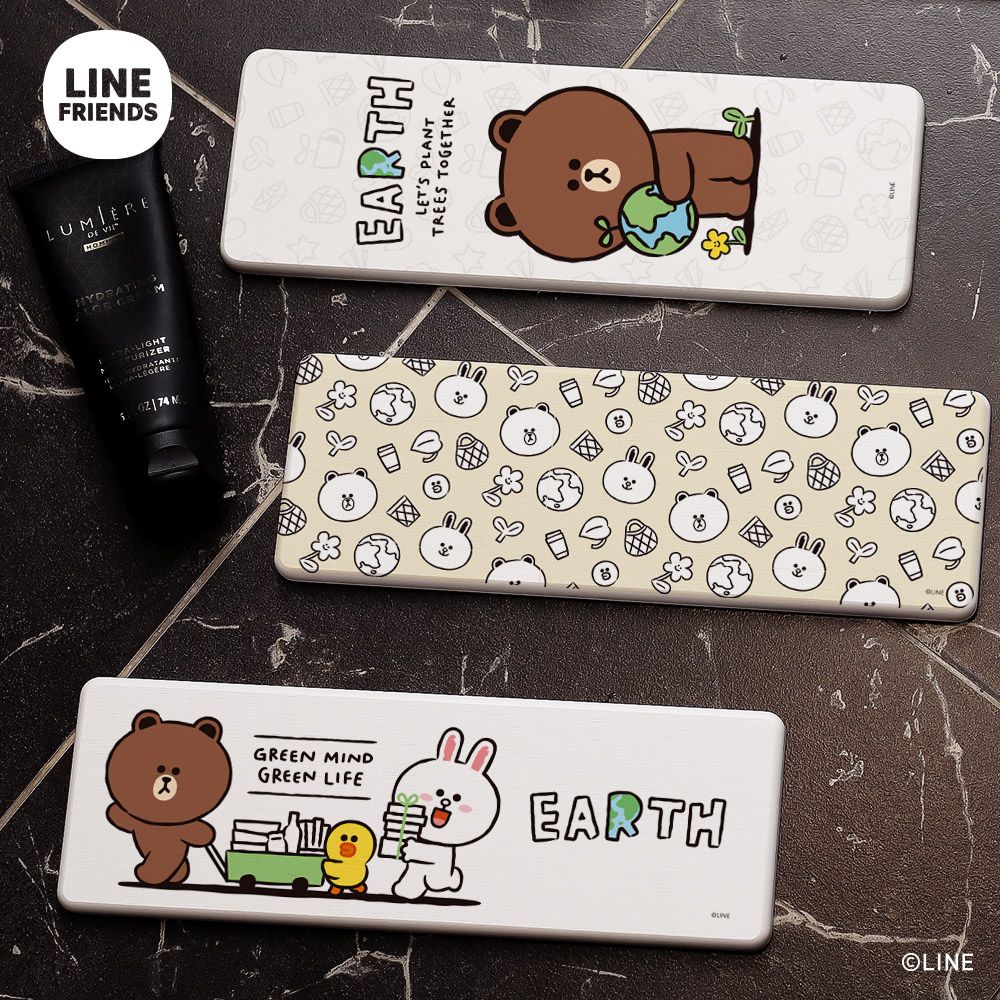 LINE FRIENDS  珪藻土吸水洗漱墊 環保系列 (24*8*0.9cm)【收納王妃】