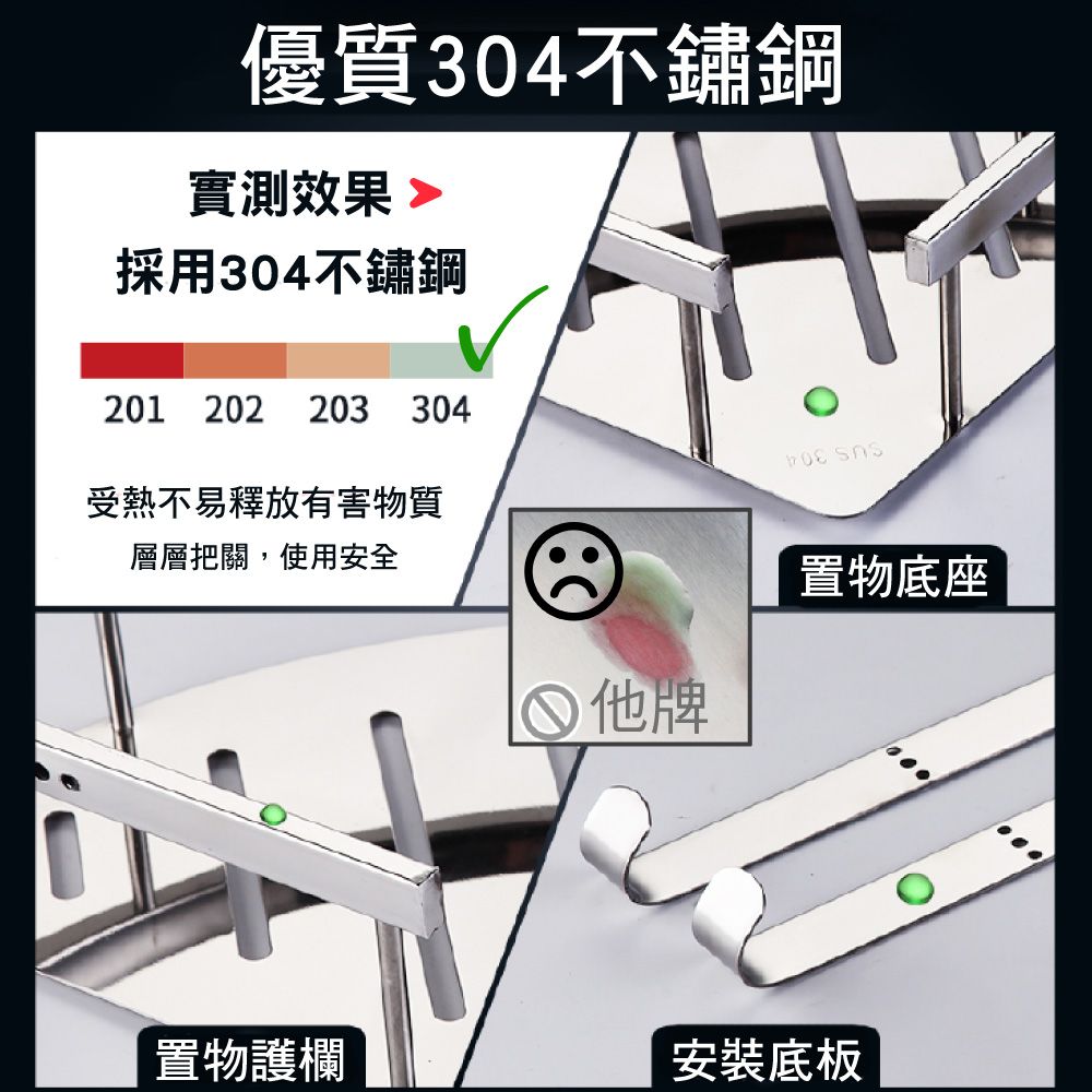 新錸家居 304不鏽鋼雙層三角置物架-AB兩款/免釘、打孔任選(無痕貼轉角收納瀝水架 扇形牆角落架衛浴室)