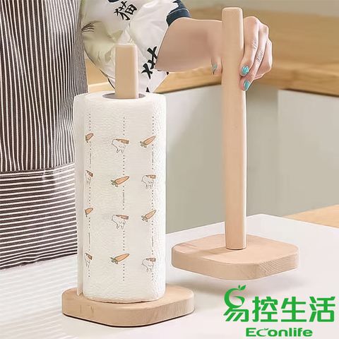 EconLife ◤櫸木捲紙架◢ 木質捲紙收納架 捲筒衛生紙 廚房餐巾紙放置架 3組(J50-003X3)