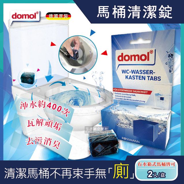 Domol 多麗 德國-潔廁除垢去污高濃縮藍泡泡2入/盒(衛浴馬桶清潔劑,管道疏通劑)