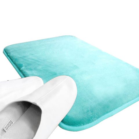 【G+居家】雪花抗菌防滑吸水地墊 40X60cm  湖水藍