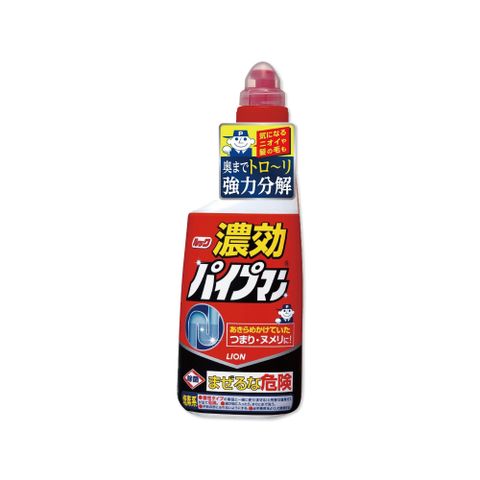 LION 日本獅王 日本獅王-衛浴排水管道疏通清潔劑450ml/紅瓶(廁所馬桶防堵除臭,快速溶解毛髮水管疏通劑)