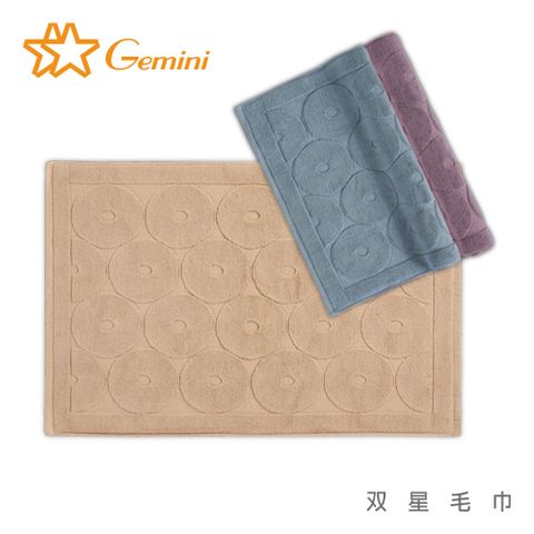 Gemini 雙星毛巾 純棉波卡圓點防滑浴墊(棕色)