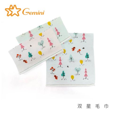 Gemini 雙星毛巾 森林物語超柔紗布-超值童巾三入組