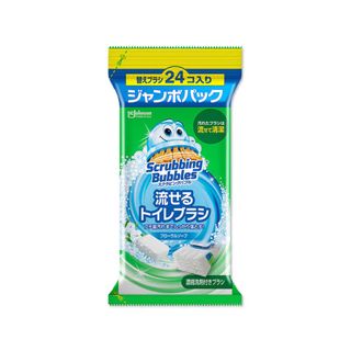 日本SC Johnson莊臣-拋棄式馬桶刷替換刷頭補充包-皂香(新藍) 24入/大包
