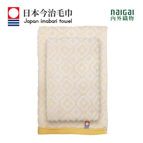 日本製今治認證純棉32*75CM毛巾-鏡花 黃(120YE野)