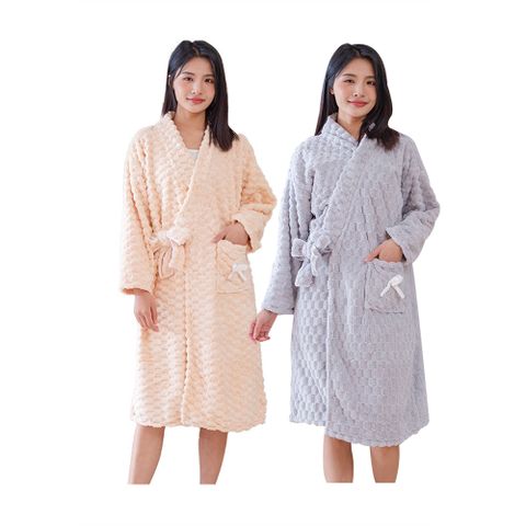 Janyo 雲朵格絨加長吸水浴袍 速乾成人居家睡袍 浴巾/浴裙/吸水毛巾