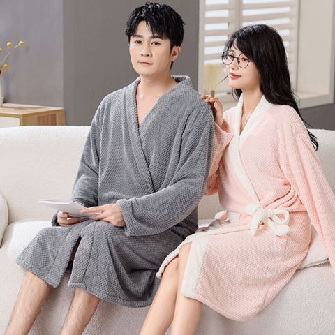 TLYS-J 四季珊瑚絨浴袍 男女情侶睡袍 睡衣 浴衣 保暖居家服 酒店成人浴袍 晨袍 毛巾浴袍