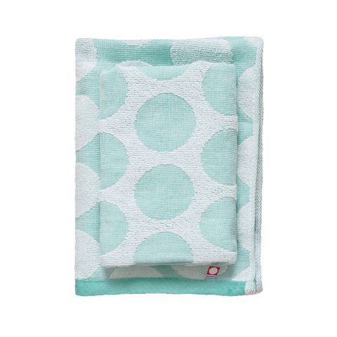 日本製今治認證純棉34*75CM毛巾(圓點-綠)