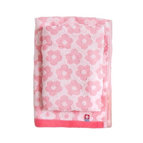 日本製今治認證純棉34*75CM毛巾(花朵-紅)