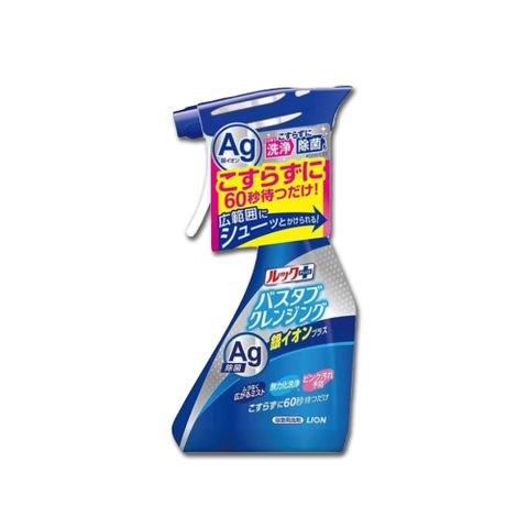 LION 日本獅王 日本LOOK PLUS浴缸免刷洗Ag銀離子清潔噴霧-草本香500ml/藍瓶(浴廁清潔劑,粉紅污垢洗淨)