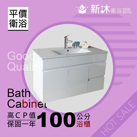 【新沐衛浴】100cm 浴櫃 防水發泡板