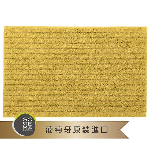 Sorema 舒蕾馬 經典城市時尚-RIBBON腳踏墊-芥茉黃 50x80cm(五星級渡假飯店衛浴品味)