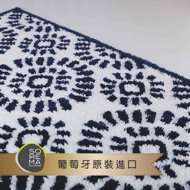 Sorema 舒蕾馬 地中海花磚風 INDIGO 腳踏墊 50x80cm(南歐明星品牌 奢華渡假飯店衛浴品味)