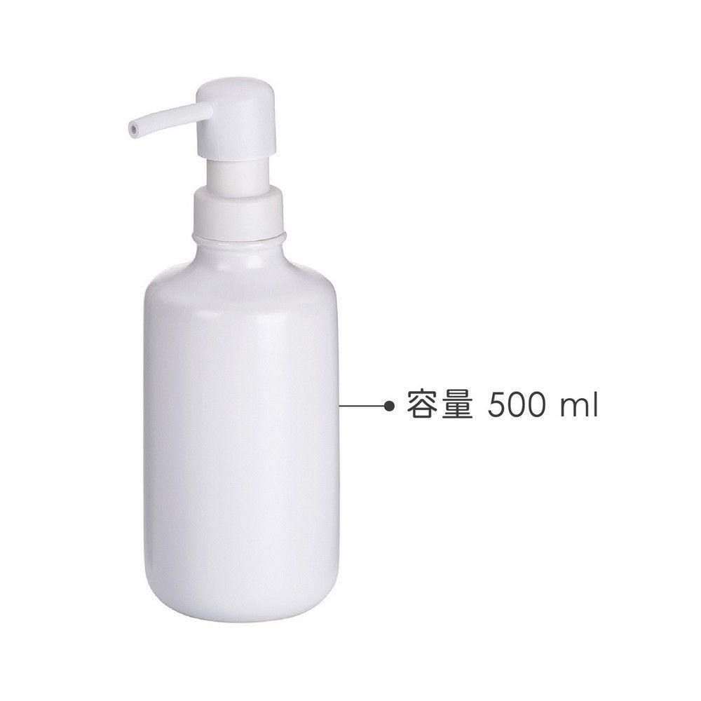 KELA Leonie標籤貼紙+洗手乳罐(白500ml) | 按壓瓶 分裝瓶 乳液瓶 沐浴乳罐