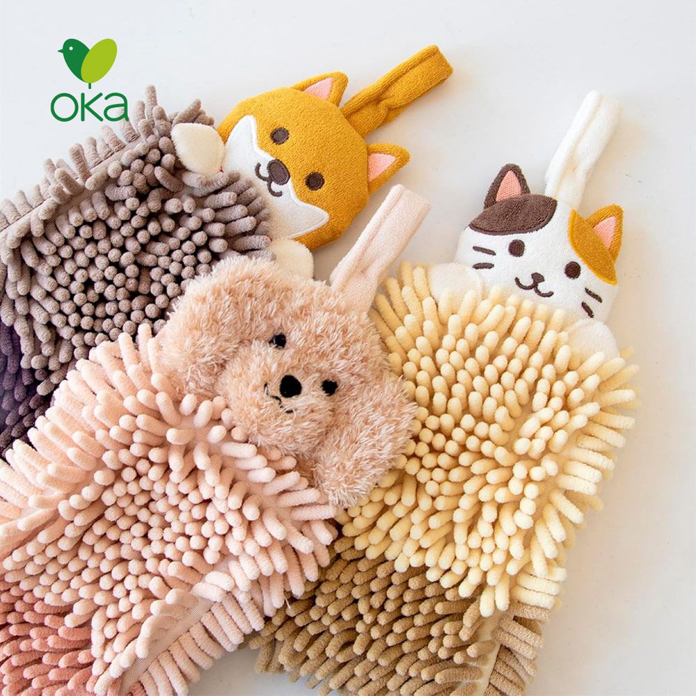 OKA FUND!T 可愛動物造型雪尼爾超吸水擦手巾-多款可選