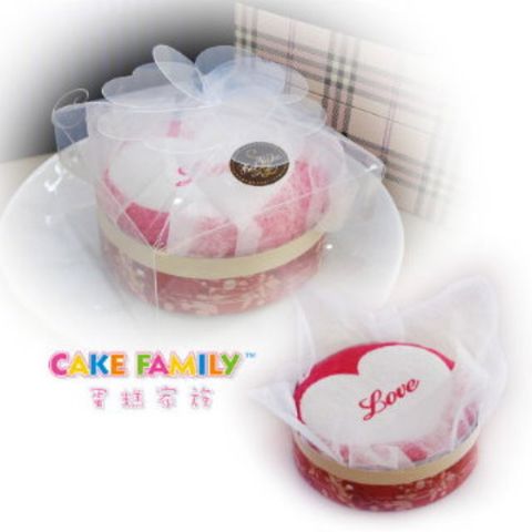蛋糕毛巾- 愛心 6吋蛋糕【台灣興隆毛巾製】