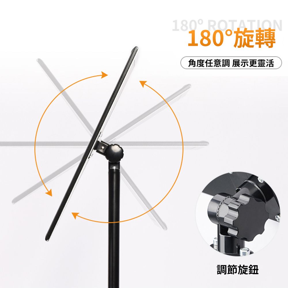180° ROTATION180°旋轉角度任意調 展示更靈活調節旋鈕
