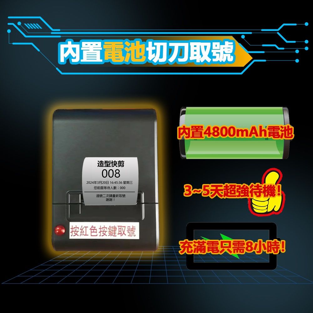  超級耐用手撕熱感小巧輕便58取號出單機