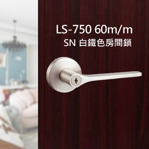 L.S 麥金牌 麥金 60mm 日規水平鎖 LS-750 SN 白鐵色(三鑰匙) 小套盤 把手鎖