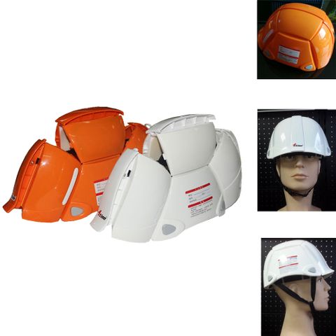 PUSH! 地震防災相關用品 折疊式安全帽防災帽防災頭盔戶外運動安全帽(加強版白色J20-1一入