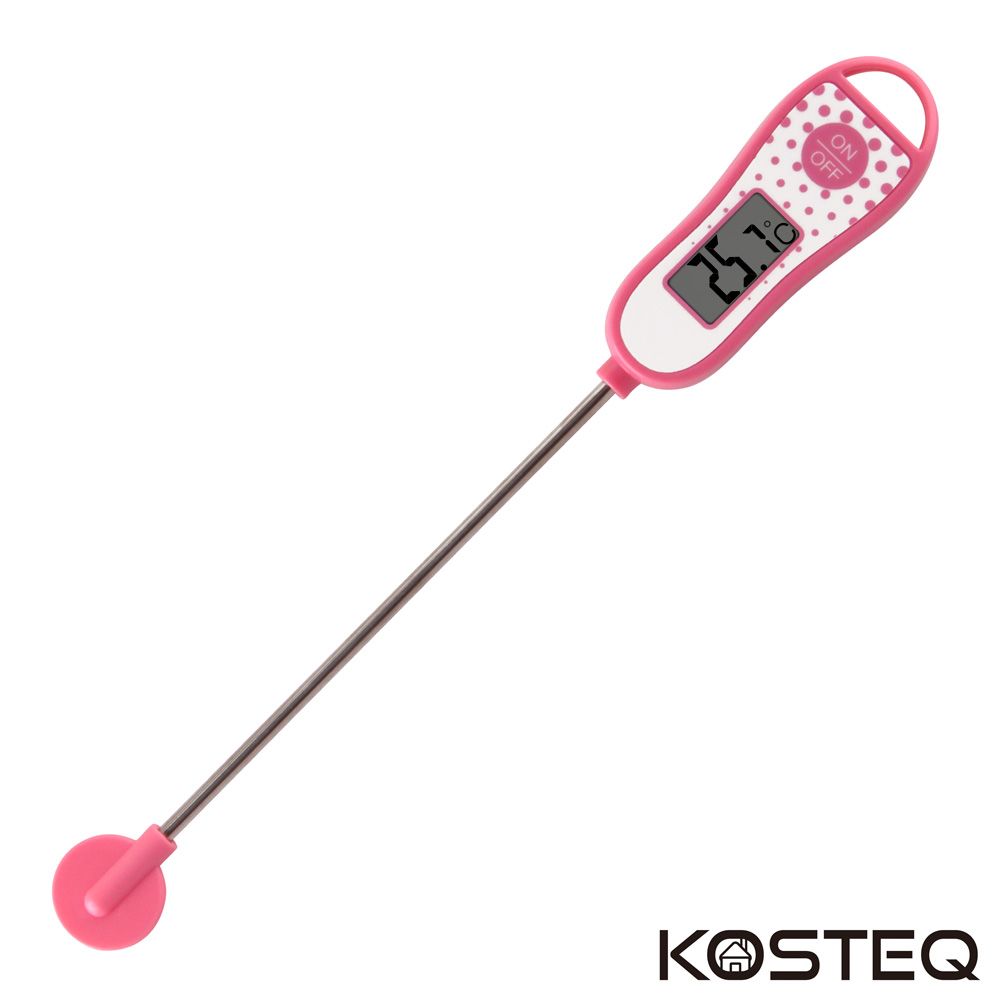 KOSTEQ 普普風快速測量多用途電子溫度計(附探針保護蓋)-粉色(TKO-101PK)