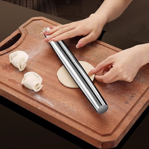 廚房用品高檔316不銹鋼桿麵杖不粘防黴餃子皮桿面棍桿麵杖烘焙桿麵棍D389