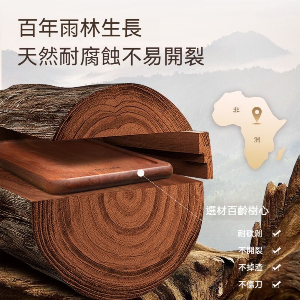 茉家 無漆無蠟烏檀木披薩盤-方形1入