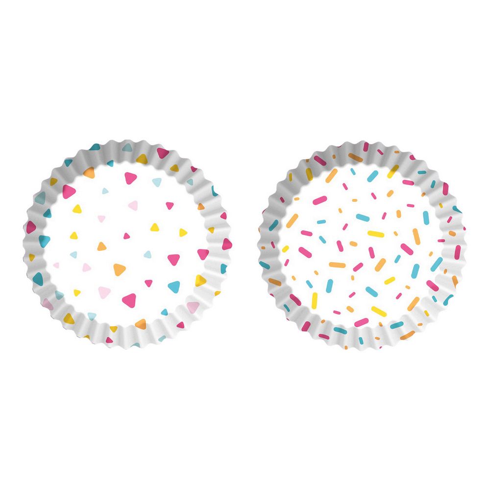 PEDRINI 義大利 Gadget蛋糕紙模60入(七彩糖粒6.5cm) / 點心烤模 瑪芬蛋糕 瑪芬紙模 杯子蛋糕
