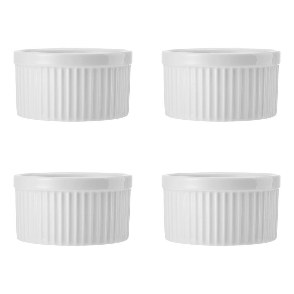 Mikasa Dinnerware Chalk白瓷布丁烤杯4入(9.5cm) / 點心烤模 焗烤杯 焗烤碗 布蕾杯 瑪芬模