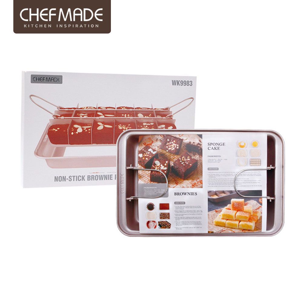 Chefmade 布朗尼帶網格架 活底不沾烤盤(CM122)