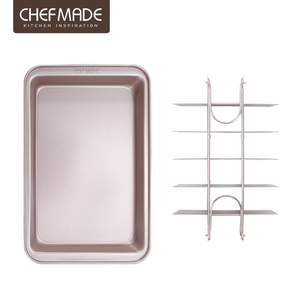 Chefmade 布朗尼帶網格架 活底不沾烤盤(CM122)