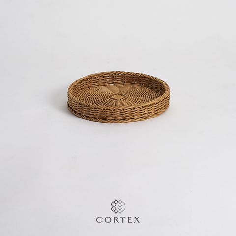 CORTEX 編織籃 淺圓盤型W29 卡其色