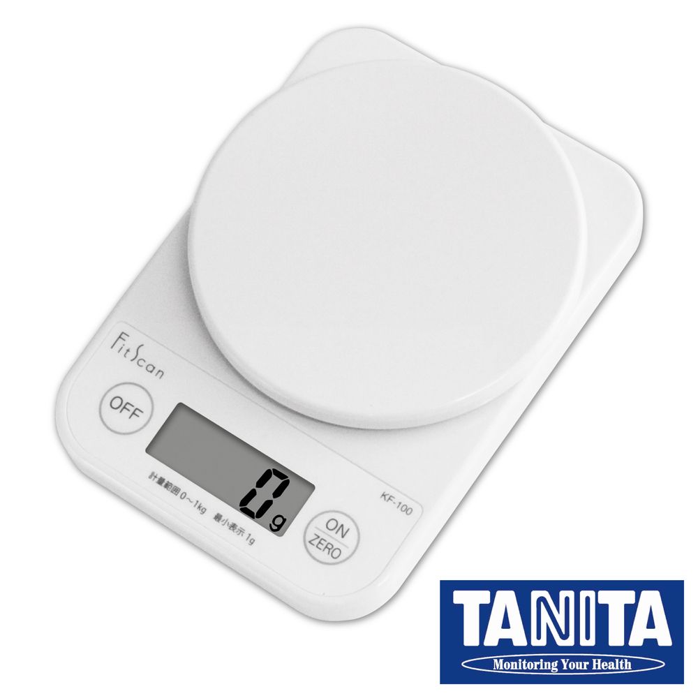 TANITA 廚房迷你電子料理秤&電子秤-1kg-白色 (KF-100-WH)