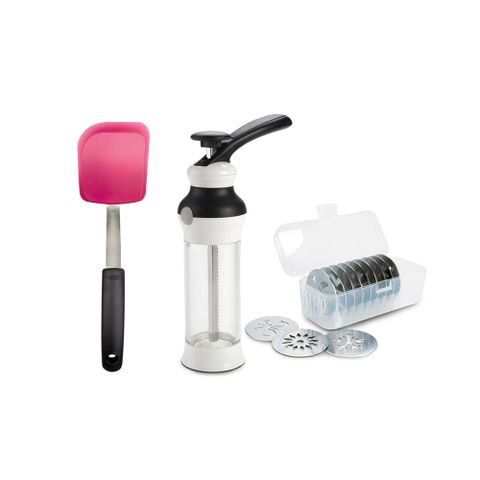 美國OXO 手作餅乾零失敗2件組｜手工餅乾擠壓器+餅乾鏟-野莓