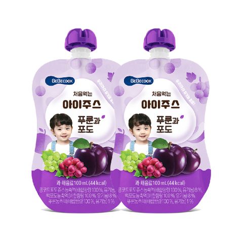 Bebecook 韓國 嬰幼兒綜合葡萄西梅汁(100ml)(2入組)