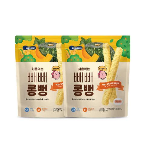 Bebecook 韓國寶膳 嬰幼兒初食綿綿貝貝棒-南瓜(30g) 2入組