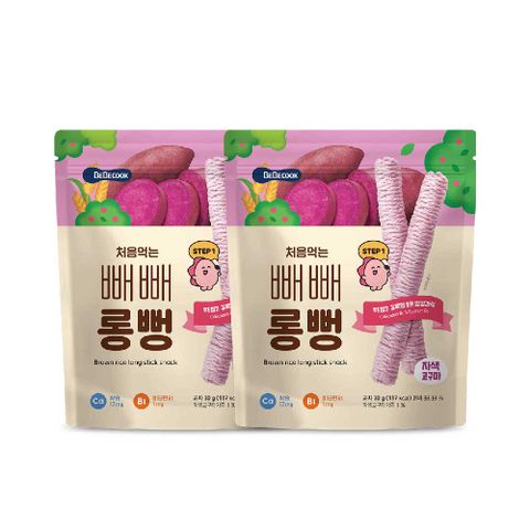 Bebecook 韓國寶膳 嬰幼兒初食綿綿貝貝棒-紫番薯(30g) 2入組