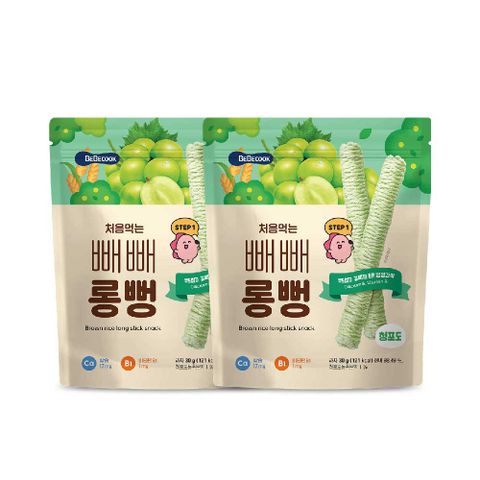 Bebecook 韓國寶膳 嬰幼兒初食綿綿貝貝棒-青葡萄(30g) 2入組