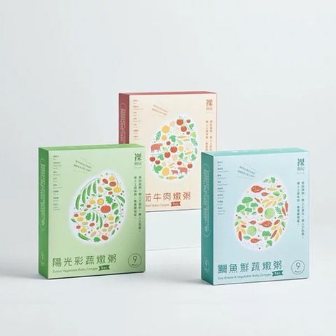 NAKED KITCHEN 裸廚房 經典大寶寶粥綜合三盒組(鯛魚+牛肉+彩蔬)160g (5入/盒)