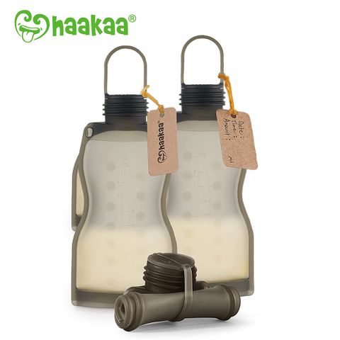 【紐西蘭Haakaa】矽膠多功能儲乳袋二入 (可重複使用母乳儲存袋)