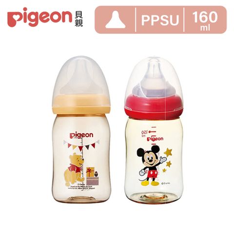 Pigeon 貝親 寬口母乳實感PPSU奶瓶160ml/經典迪士尼(2款)