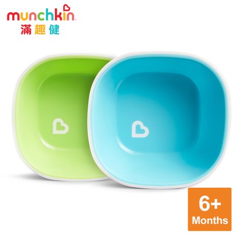 munchkin滿趣健-防滑碗2入-綠/藍