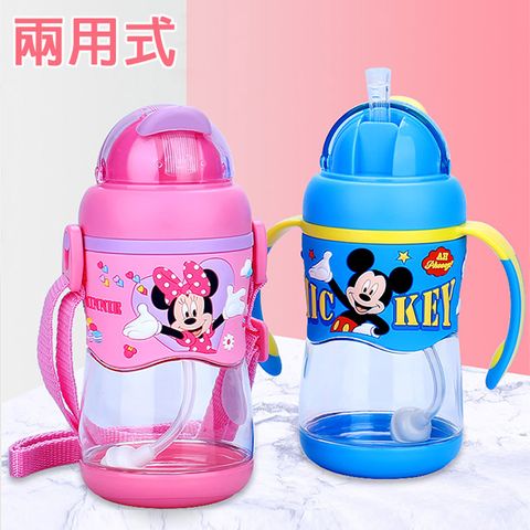 優貝選 迪士尼米奇/米妮/CARS 可替換兩用式雙柄學習杯/背帶水壺 400ML