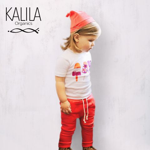 KALILA 嬰幼兒童有機棉長褲-紅