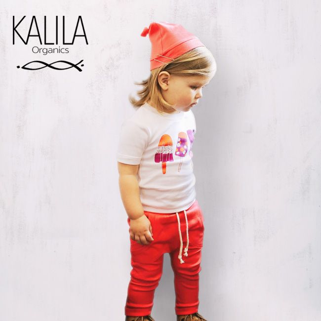  KALILA 嬰幼兒童有機棉長褲-紅